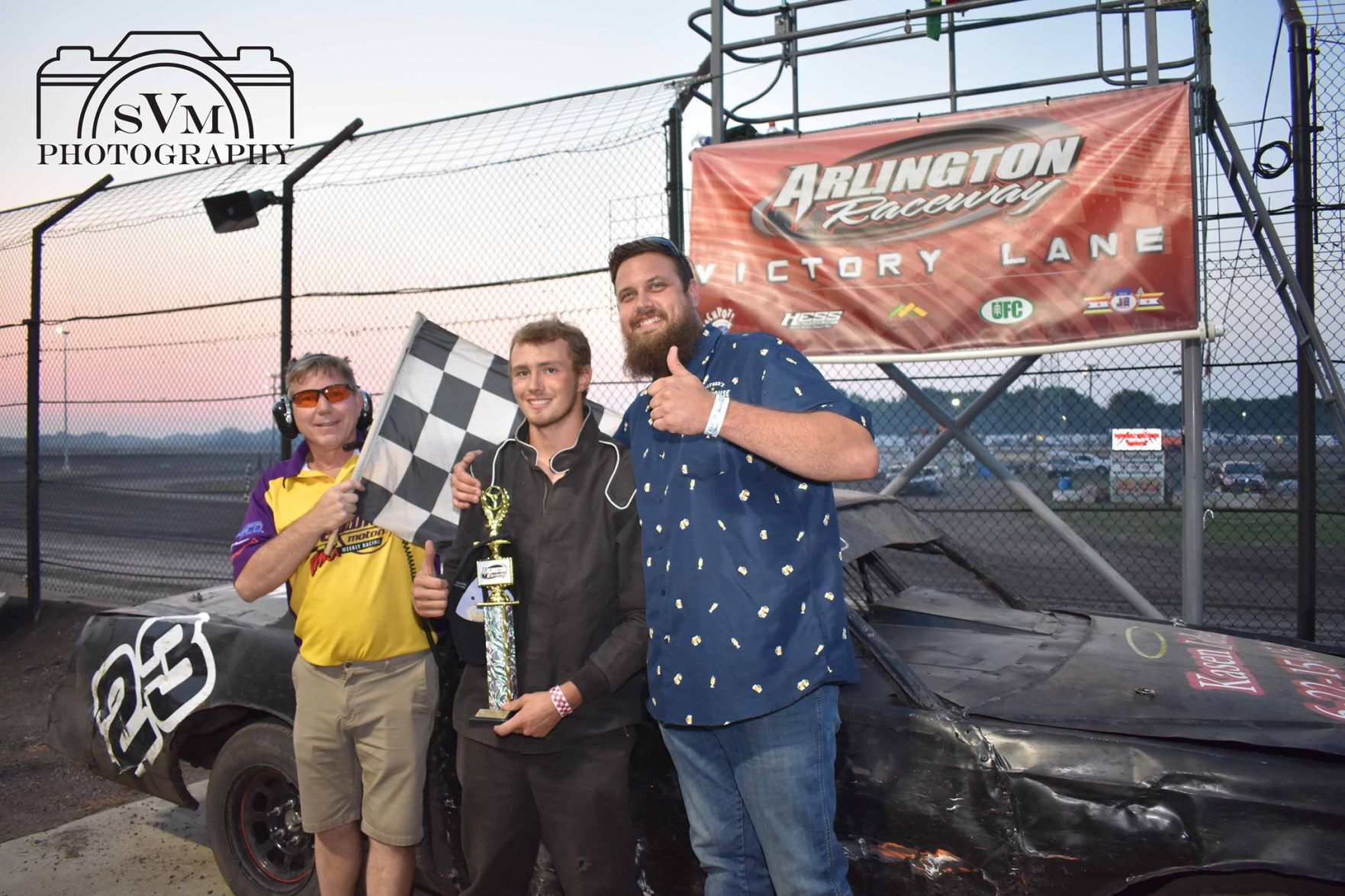 Eckblad Trucking IMCA Hobby Winner #23 Tayte Harazin
